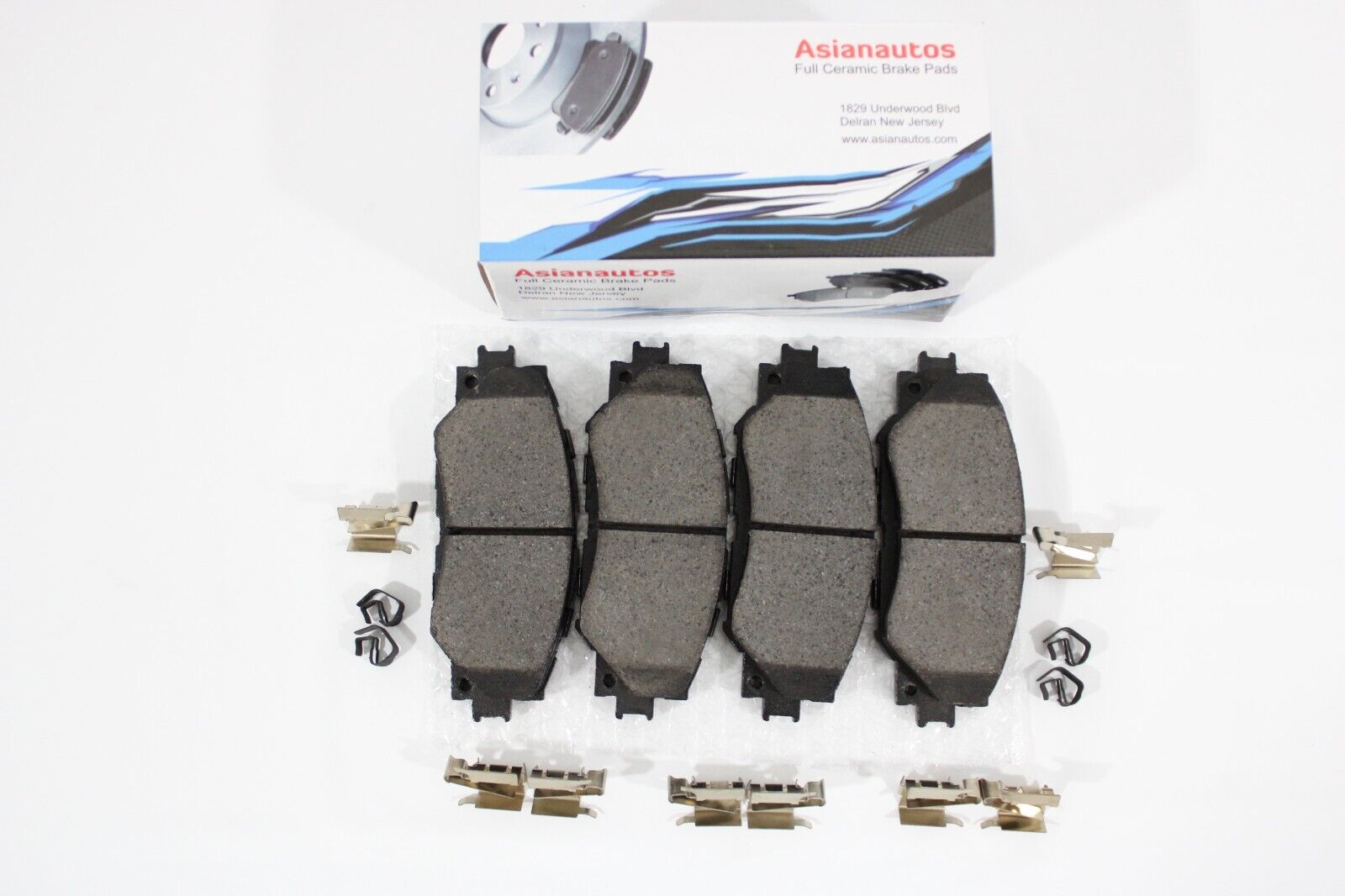 Full Ceramic Front Brake Pad Set With Hardware