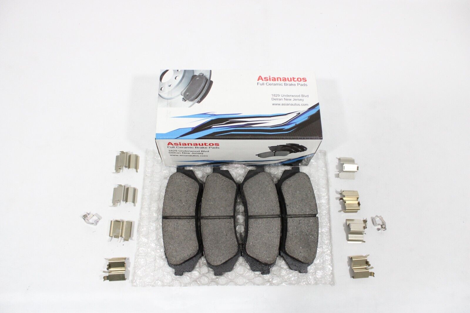 Full Ceramic Rear Brake Pad Set With Hardware