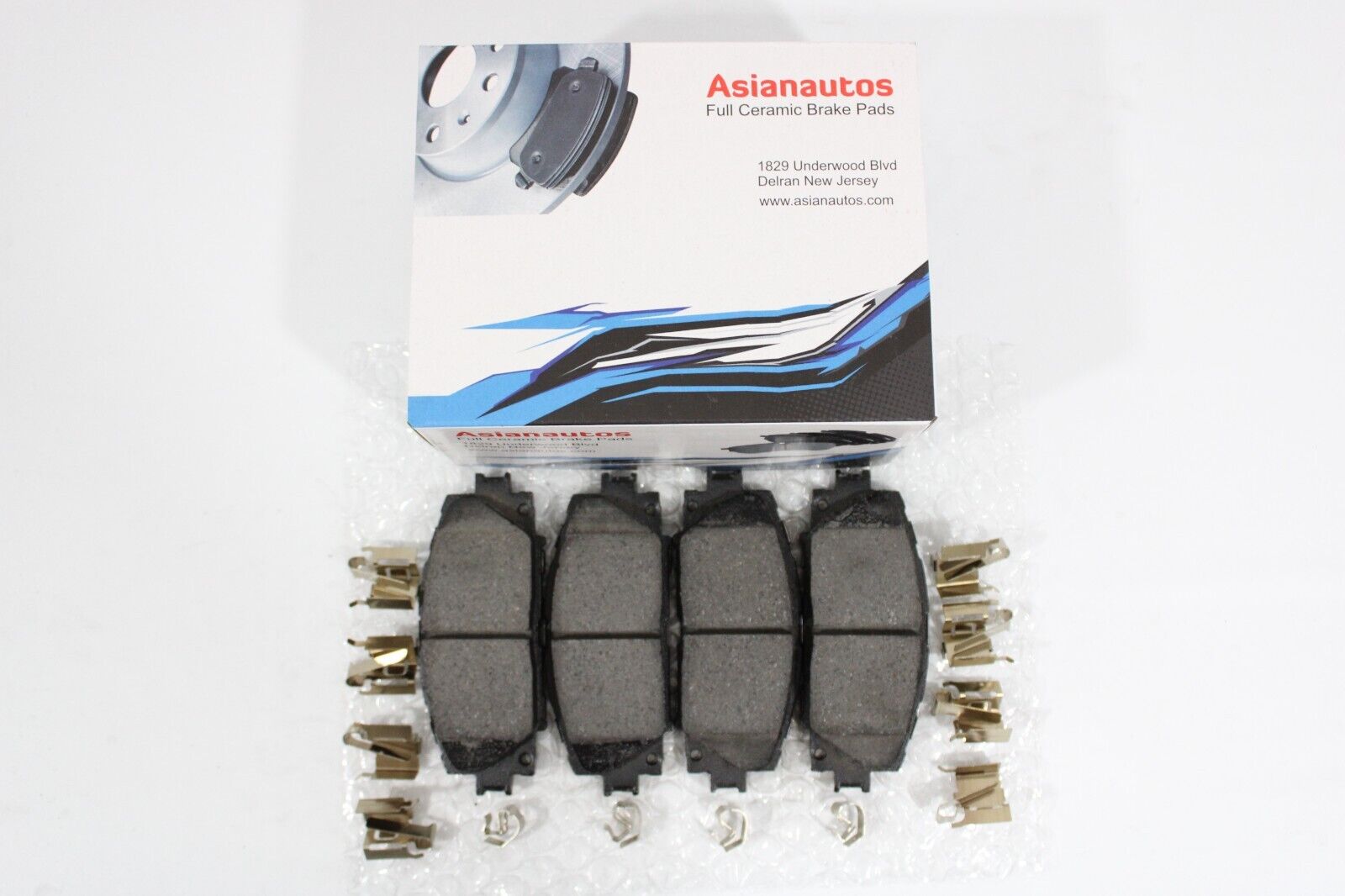 Full Ceramic Front Brake Pad Set With Hardware